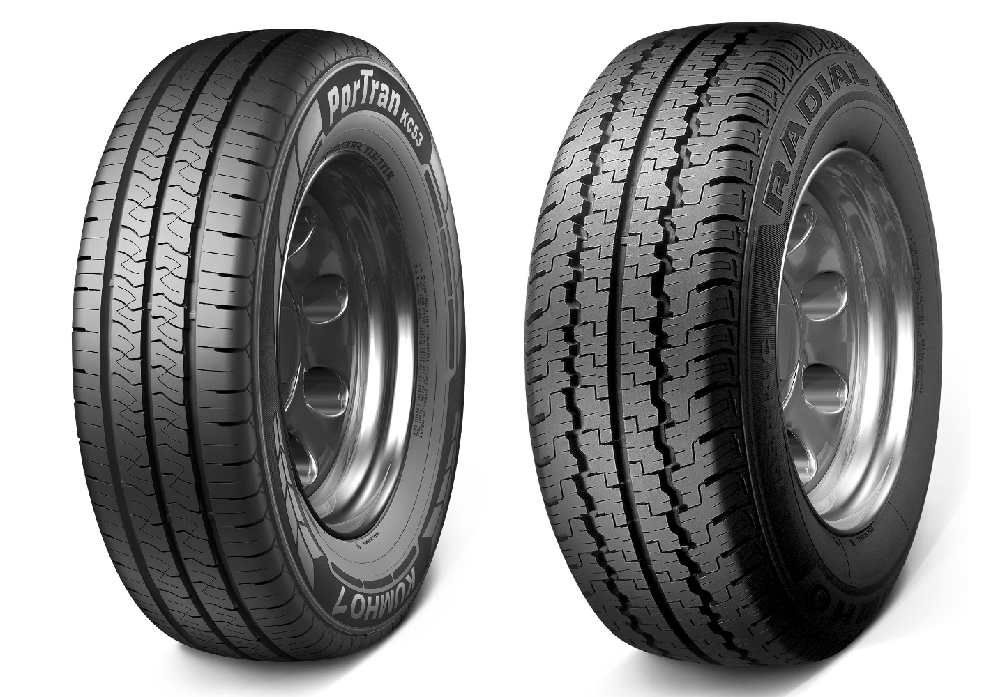 857 replace 15-16” New Tyrepress KC53 Portran Radial to sizes Kumho in van - tyre