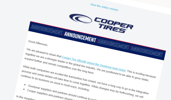 Cooper Tire joins the Goodyear team