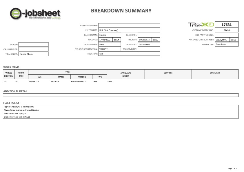 New TiDaeX Breakdown Summary Form saves 100s of admin hours