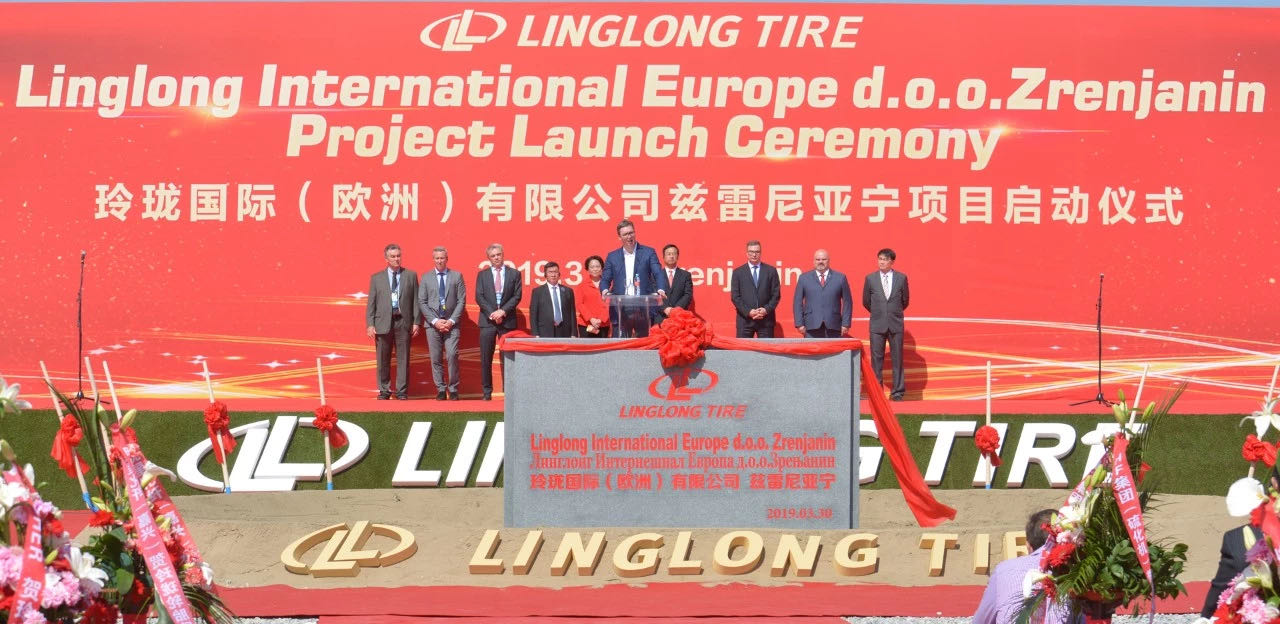 Linglong Serbia factory close to car tyre production