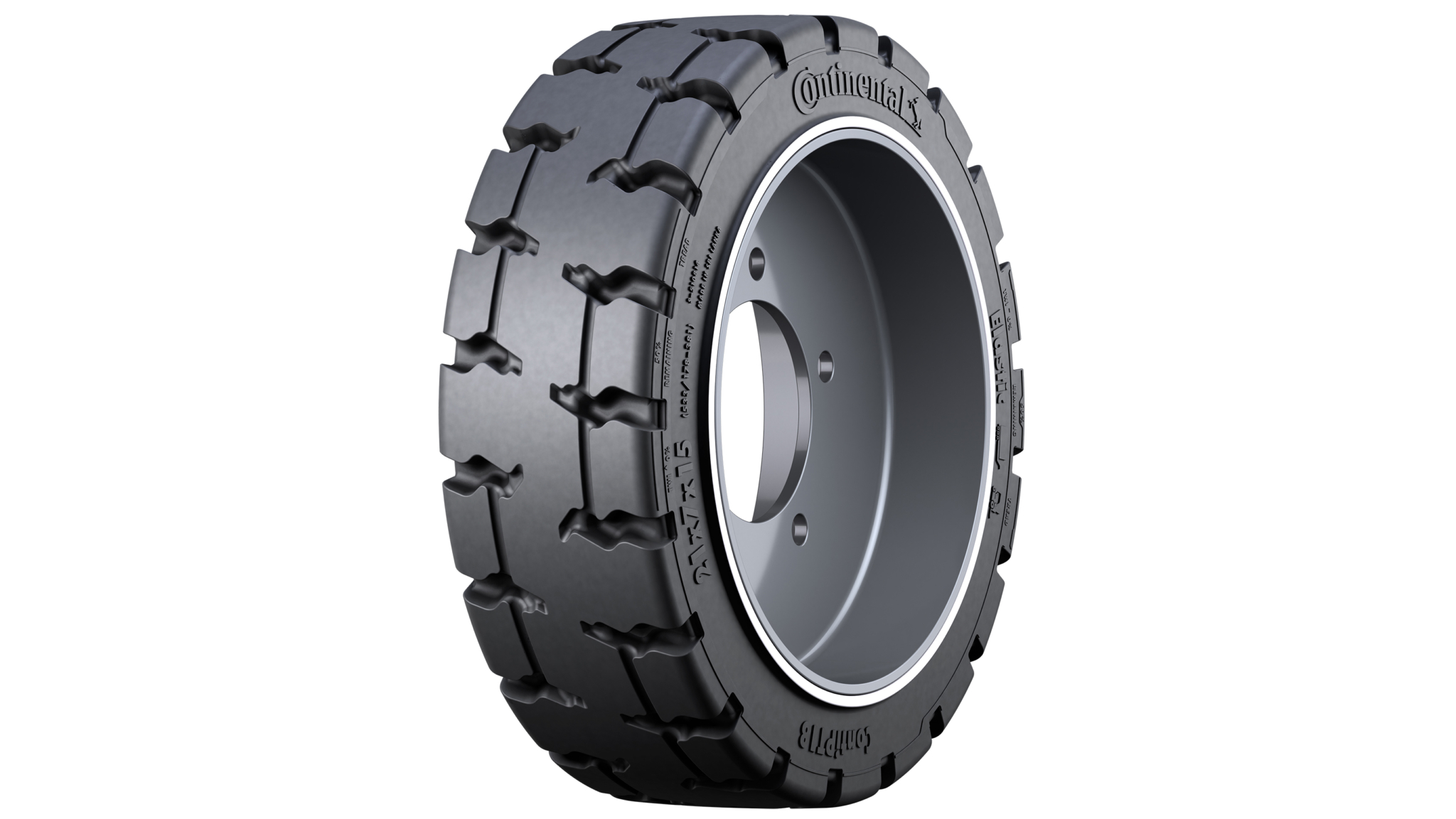 New ContiPT18 solid tyre for material handling operations incorporates tread wear indicators