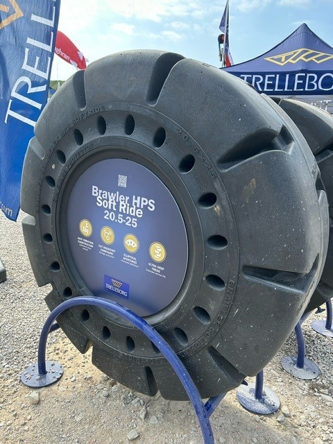 Trelleborg showing construction tyres at Hillhead