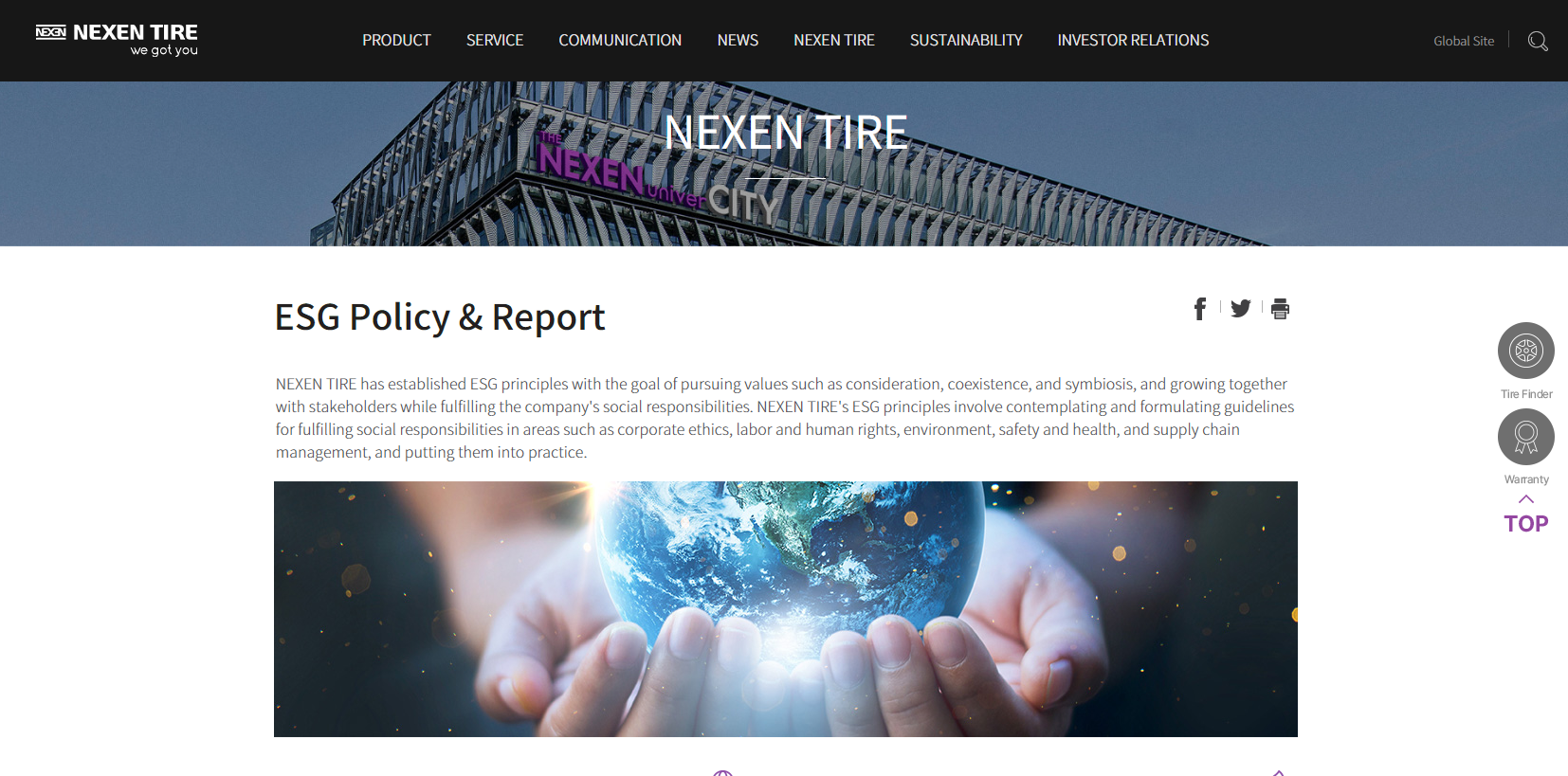 Nexen Tire achieves Ecovadis Gold Medal amongst ESG achievements
