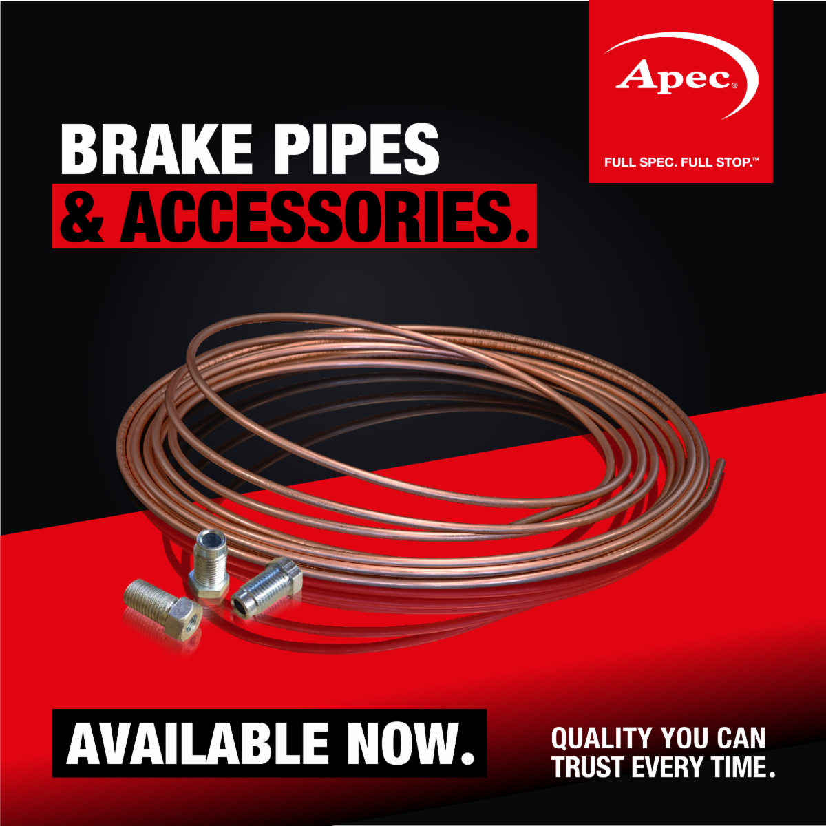 Apec launches new range of brake pipes, accessories