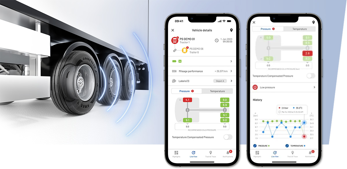 Goodyear TPMS Connect – providing tyre data to fleet managers