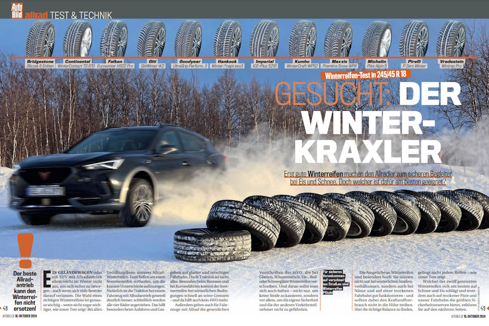 Winter tyres for SUVs – 5 top products in Auto Bild Allrad test